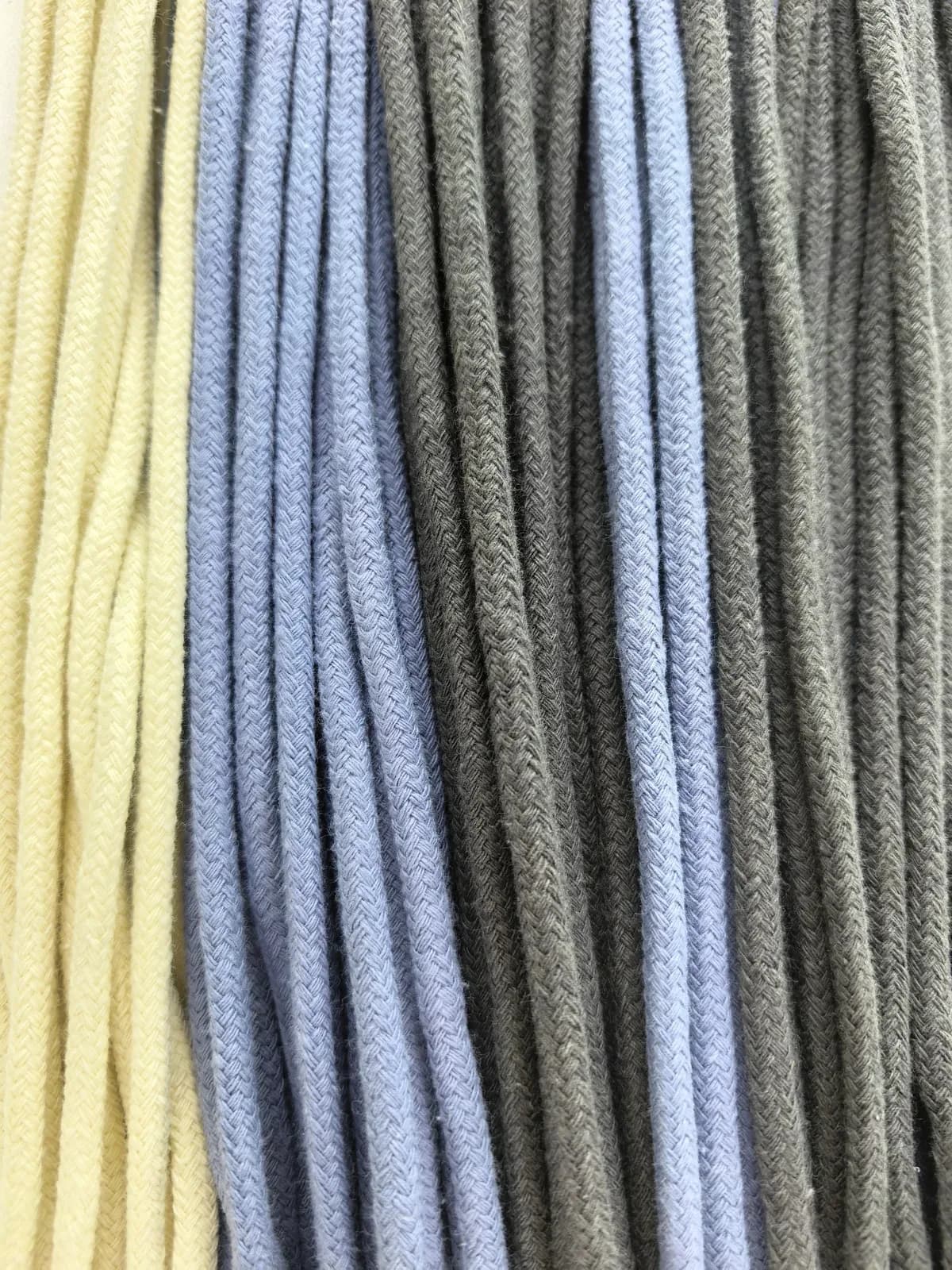 5mm cotton round cord with plastic tip